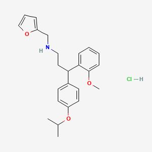 molecular formula C24H30ClNO3 B4078747 N-(2-furylmethyl)-3-(4-isopropoxyphenyl)-3-(2-methoxyphenyl)-1-propanamine hydrochloride 