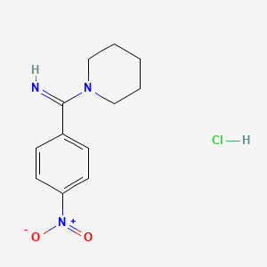 molecular formula C12H16ClN3O2 B4078750 1-(4-nitrophenyl)-1-(1-piperidinyl)methanimine hydrochloride 