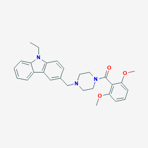 molecular formula C28H31N3O3 B407876 3-{[4-(2,6-dimethoxybenzoyl)piperazin-1-yl]methyl}-9-ethyl-9H-carbazole 