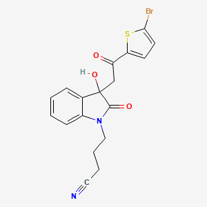 molecular formula C18H15BrN2O3S B4078781 4-{3-[2-(5-bromo-2-thienyl)-2-oxoethyl]-3-hydroxy-2-oxo-2,3-dihydro-1H-indol-1-yl}butanenitrile 