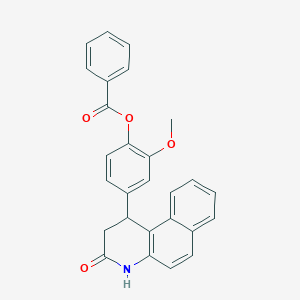 2-methoxy-4-(3-oxo-1,2,3,4-tetrahydrobenzo[f]quinolin-1-yl)phenyl benzoate