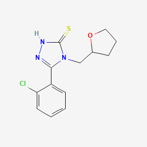 molecular formula C13H14ClN3OS B4078804 5-(2-chlorophenyl)-4-(tetrahydro-2-furanylmethyl)-2,4-dihydro-3H-1,2,4-triazole-3-thione 
