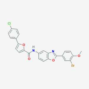N-[2-(3-bromo-4-methoxyphenyl)-1,3-benzoxazol-5-yl]-5-(4-chlorophenyl)furan-2-carboxamide