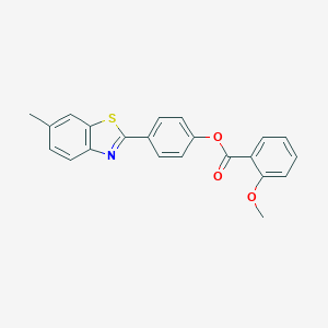 molecular formula C22H17NO3S B407882 4-(6-Methyl-1,3-benzothiazol-2-yl)phenyl 2-methoxybenzoate 
