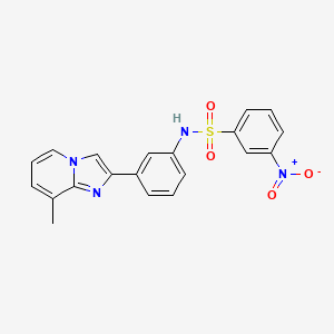 N-[3-(8-methylimidazo[1,2-a]pyridin-2-yl)phenyl]-3-nitrobenzenesulfonamide