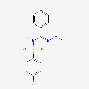 molecular formula C16H17FN2O2S B4078855 N'-[(4-fluorophenyl)sulfonyl]-N-isopropylbenzenecarboximidamide 