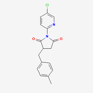 molecular formula C17H15ClN2O2 B4078882 1-(5-chloro-2-pyridinyl)-3-(4-methylbenzyl)-2,5-pyrrolidinedione 
