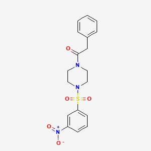 molecular formula C18H19N3O5S B4078883 1-[(3-nitrophenyl)sulfonyl]-4-(phenylacetyl)piperazine 