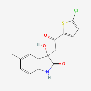 molecular formula C15H12ClNO3S B4078889 3-[2-(5-氯-2-噻吩基)-2-氧代乙基]-3-羟基-5-甲基-1,3-二氢-2H-吲哚-2-酮 