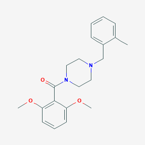 molecular formula C21H26N2O3 B407889 (2,6-Dimethoxyphenyl)-[4-[(2-methylphenyl)methyl]piperazin-1-yl]methanone 