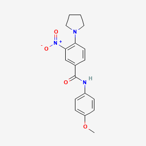 molecular formula C18H19N3O4 B4078918 N-(4-methoxyphenyl)-3-nitro-4-(1-pyrrolidinyl)benzamide 