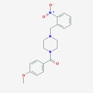 molecular formula C19H21N3O4 B407897 1-{2-Nitrobenzyl}-4-(4-methoxybenzoyl)piperazine 