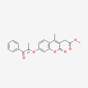 molecular formula C22H20O6 B4079018 methyl [4-methyl-7-(1-methyl-2-oxo-2-phenylethoxy)-2-oxo-2H-chromen-3-yl]acetate 