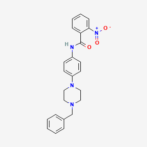 molecular formula C24H24N4O3 B4079019 N-[4-(4-benzyl-1-piperazinyl)phenyl]-2-nitrobenzamide 
