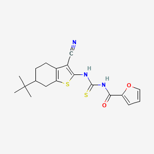 molecular formula C19H21N3O2S2 B4079022 N-{[(6-tert-butyl-3-cyano-4,5,6,7-tetrahydro-1-benzothien-2-yl)amino]carbonothioyl}-2-furamide 