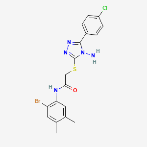 molecular formula C18H17BrClN5OS B4079058 2-{[4-amino-5-(4-chlorophenyl)-4H-1,2,4-triazol-3-yl]thio}-N-(2-bromo-4,5-dimethylphenyl)acetamide 
