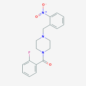 molecular formula C18H18FN3O3 B407907 (2-Fluorophenyl)[4-(2-nitrobenzyl)piperazin-1-yl]methanone 