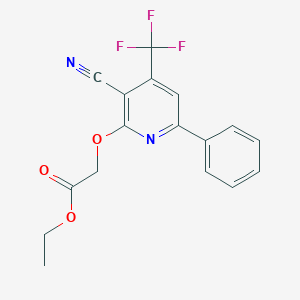 Ethyl {[3-cyano-6-phenyl-4-(trifluoromethyl)-2-pyridinyl]oxy}acetate