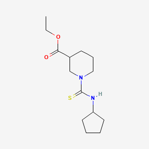 molecular formula C14H24N2O2S B4079120 ethyl 1-[(cyclopentylamino)carbonothioyl]-3-piperidinecarboxylate 