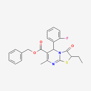 molecular formula C23H21FN2O3S B4079124 benzyl 2-ethyl-5-(2-fluorophenyl)-7-methyl-3-oxo-2,3-dihydro-5H-[1,3]thiazolo[3,2-a]pyrimidine-6-carboxylate 
