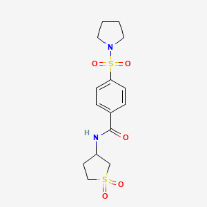 molecular formula C15H20N2O5S2 B4079145 N-(1,1-dioxidotetrahydro-3-thienyl)-4-(1-pyrrolidinylsulfonyl)benzamide 