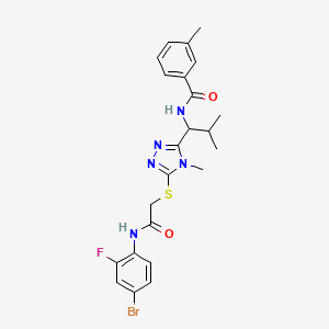 molecular formula C23H25BrFN5O2S B4079151 N-{1-[5-({2-[(4-bromo-2-fluorophenyl)amino]-2-oxoethyl}thio)-4-methyl-4H-1,2,4-triazol-3-yl]-2-methylpropyl}-3-methylbenzamide 