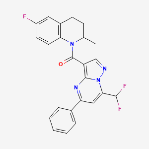 molecular formula C24H19F3N4O B4079228 1-{[7-(difluoromethyl)-5-phenylpyrazolo[1,5-a]pyrimidin-3-yl]carbonyl}-6-fluoro-2-methyl-1,2,3,4-tetrahydroquinoline 