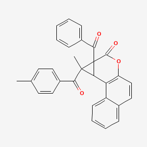 molecular formula C30H22O4 B4079239 1a-benzoyl-1-methyl-1-(4-methylbenzoyl)-1a,9c-dihydrobenzo[f]cyclopropa[c]chromen-2(1H)-one 