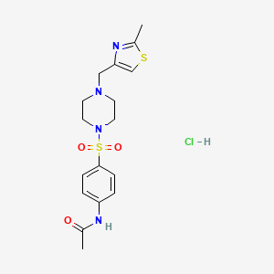 molecular formula C17H23ClN4O3S2 B4079245 N-[4-({4-[(2-methyl-1,3-thiazol-4-yl)methyl]-1-piperazinyl}sulfonyl)phenyl]acetamide hydrochloride 