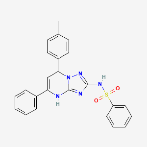 molecular formula C24H21N5O2S B4079248 N-[7-(4-methylphenyl)-5-phenyl-4,7-dihydro[1,2,4]triazolo[1,5-a]pyrimidin-2-yl]benzenesulfonamide 
