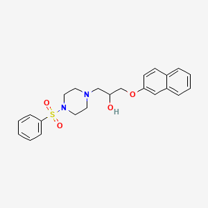 molecular formula C23H26N2O4S B4079255 1-(2-naphthyloxy)-3-[4-(phenylsulfonyl)-1-piperazinyl]-2-propanol 