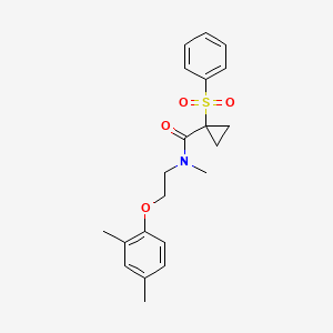 molecular formula C21H25NO4S B4079263 N-[2-(2,4-dimethylphenoxy)ethyl]-N-methyl-1-(phenylsulfonyl)cyclopropanecarboxamide 