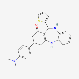 molecular formula C25H25N3OS B4079291 3-[4-(dimethylamino)phenyl]-11-(2-thienyl)-2,3,4,5,10,11-hexahydro-1H-dibenzo[b,e][1,4]diazepin-1-one 