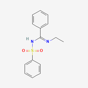 molecular formula C15H16N2O2S B4079299 N-ethyl-N'-(phenylsulfonyl)benzenecarboximidamide 