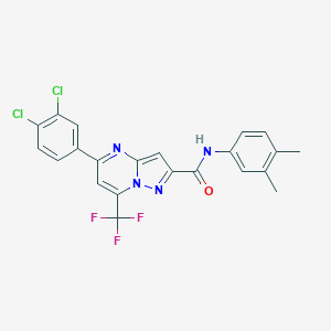 molecular formula C22H15Cl2F3N4O B407930 5-(3,4-dichlorophenyl)-N-(3,4-dimethylphenyl)-7-(trifluoromethyl)pyrazolo[1,5-a]pyrimidine-2-carboxamide 