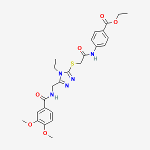 molecular formula C25H29N5O6S B4079307 ethyl 4-({[(5-{[(3,4-dimethoxybenzoyl)amino]methyl}-4-ethyl-4H-1,2,4-triazol-3-yl)thio]acetyl}amino)benzoate 