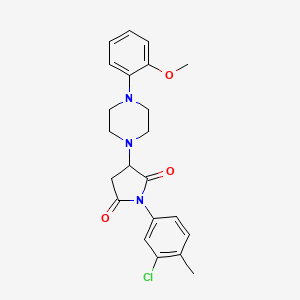 molecular formula C22H24ClN3O3 B4079318 1-(3-chloro-4-methylphenyl)-3-[4-(2-methoxyphenyl)-1-piperazinyl]-2,5-pyrrolidinedione 