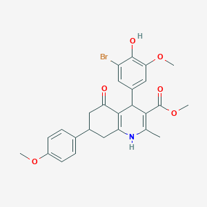 Methyl 4-(3-bromo-4-hydroxy-5-methoxyphenyl)-7-(4-methoxyphenyl)-2-methyl-5-oxo-1,4,5,6,7,8-hexahydro-3-quinolinecarboxylate