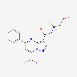 molecular formula C18H18F2N4O2 B4079367 7-(difluoromethyl)-N-(2-methoxy-1-methylethyl)-5-phenylpyrazolo[1,5-a]pyrimidine-3-carboxamide 