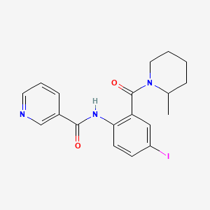 molecular formula C19H20IN3O2 B4079374 N-{4-iodo-2-[(2-methyl-1-piperidinyl)carbonyl]phenyl}nicotinamide 