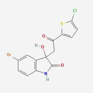 molecular formula C14H9BrClNO3S B4079378 5-bromo-3-[2-(5-chloro-2-thienyl)-2-oxoethyl]-3-hydroxy-1,3-dihydro-2H-indol-2-one 