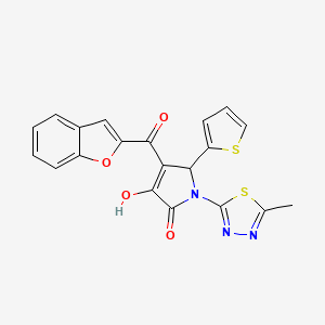 molecular formula C20H13N3O4S2 B4079384 4-(1-benzofuran-2-ylcarbonyl)-3-hydroxy-1-(5-methyl-1,3,4-thiadiazol-2-yl)-5-(2-thienyl)-1,5-dihydro-2H-pyrrol-2-one 