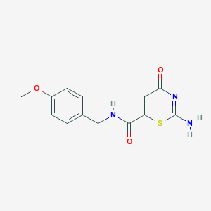 molecular formula C13H15N3O3S B4079388 2-amino-N-(4-methoxybenzyl)-4-oxo-5,6-dihydro-4H-1,3-thiazine-6-carboxamide 