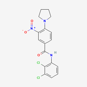 molecular formula C17H15Cl2N3O3 B4079418 N-(2,3-dichlorophenyl)-3-nitro-4-(1-pyrrolidinyl)benzamide 