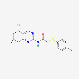 molecular formula C19H21N3O2S B4079428 N-(7,7-dimethyl-5-oxo-5,6,7,8-tetrahydro-2-quinazolinyl)-2-[(4-methylphenyl)thio]acetamide 