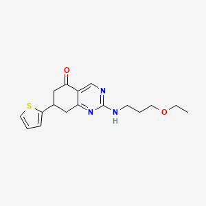 molecular formula C17H21N3O2S B4079432 2-[(3-ethoxypropyl)amino]-7-(2-thienyl)-7,8-dihydro-5(6H)-quinazolinone 