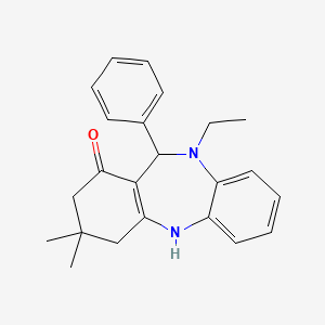 molecular formula C23H26N2O B4079437 10-ethyl-3,3-dimethyl-11-phenyl-2,3,4,5,10,11-hexahydro-1H-dibenzo[b,e][1,4]diazepin-1-one 