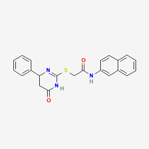molecular formula C22H19N3O2S B4079438 N-2-naphthyl-2-[(4-oxo-6-phenyl-1,4,5,6-tetrahydro-2-pyrimidinyl)thio]acetamide 