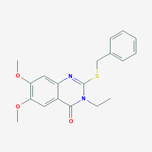 molecular formula C19H20N2O3S B4079444 2-(benzylthio)-3-ethyl-6,7-dimethoxy-4(3H)-quinazolinone 