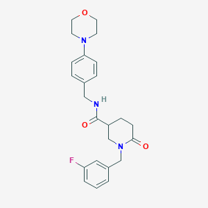 molecular formula C24H28FN3O3 B4079449 1-(3-fluorobenzyl)-N-[4-(4-morpholinyl)benzyl]-6-oxo-3-piperidinecarboxamide 